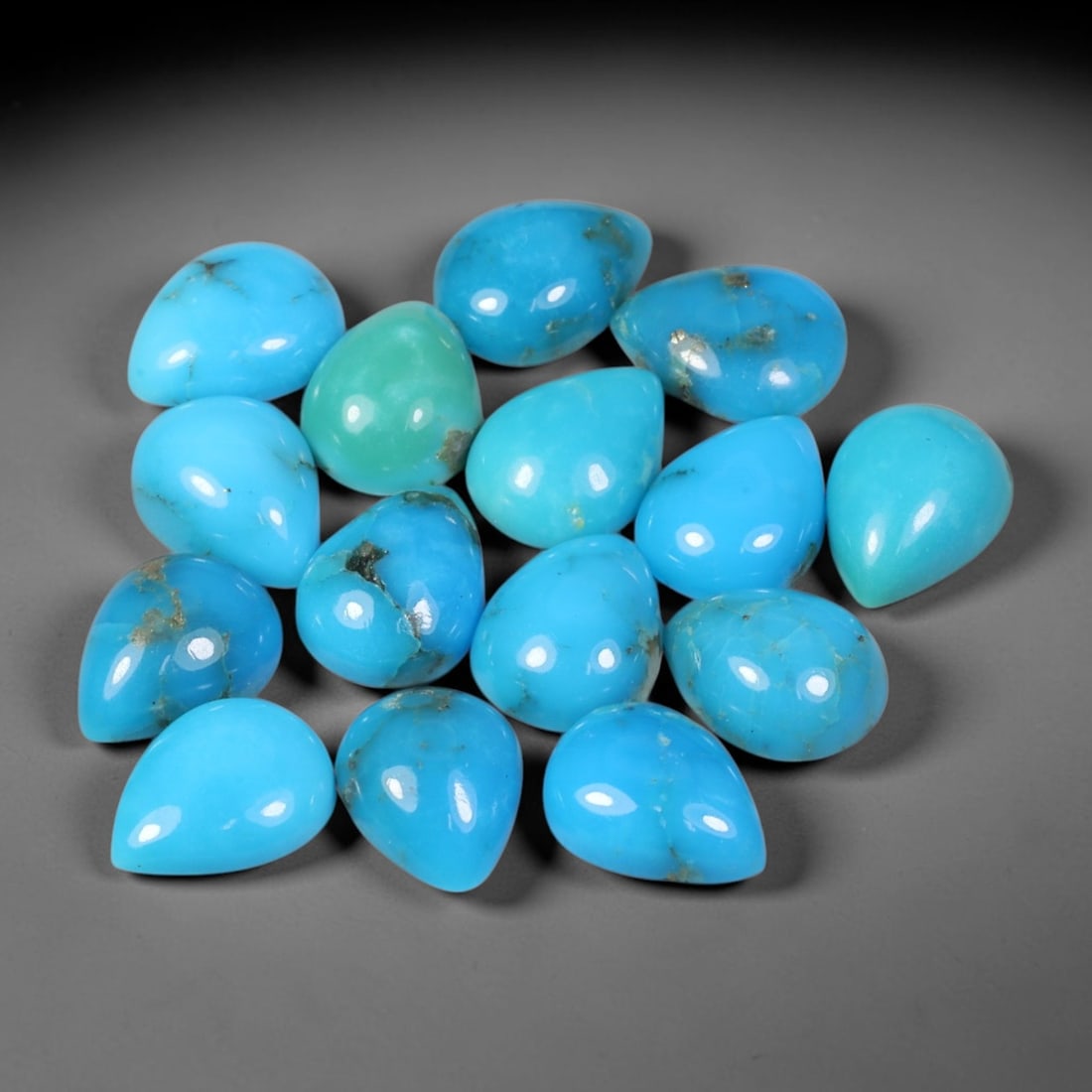 13.13 Carats Natural Turquoise - Pear Cabochon Gemstone, 8XB (1 of 1)