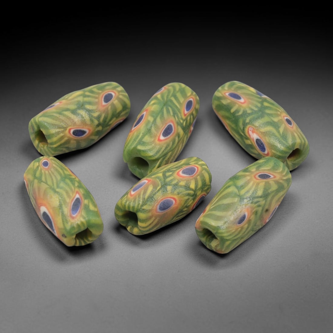 Old Glass Eye Beads - Phoenician Style Cylindrical Beads, 93WD (1 of 1)