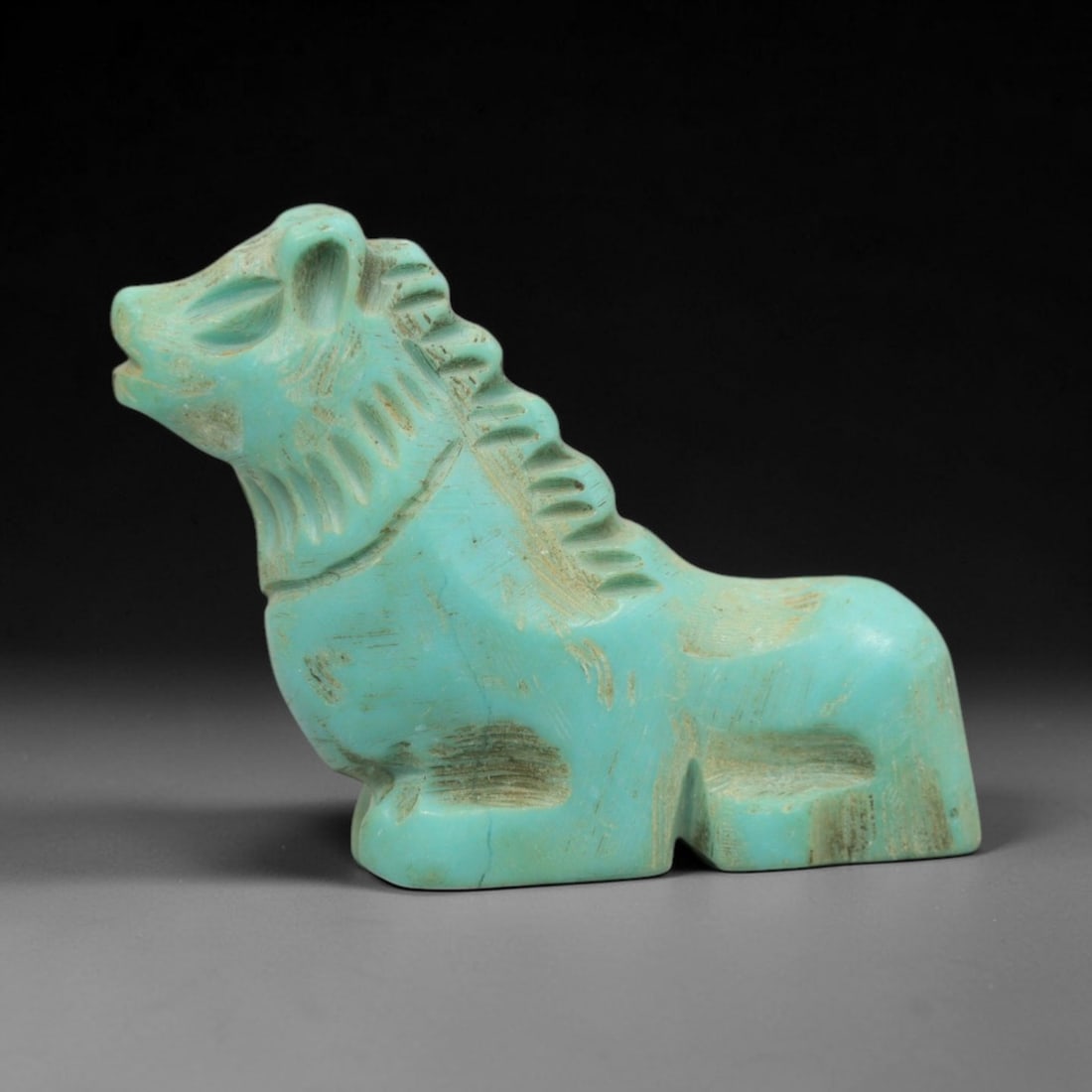 Ancient Turquoise Lion Amulet - Near Eastern Ritual Pendant, 55ZW (1 of 2)