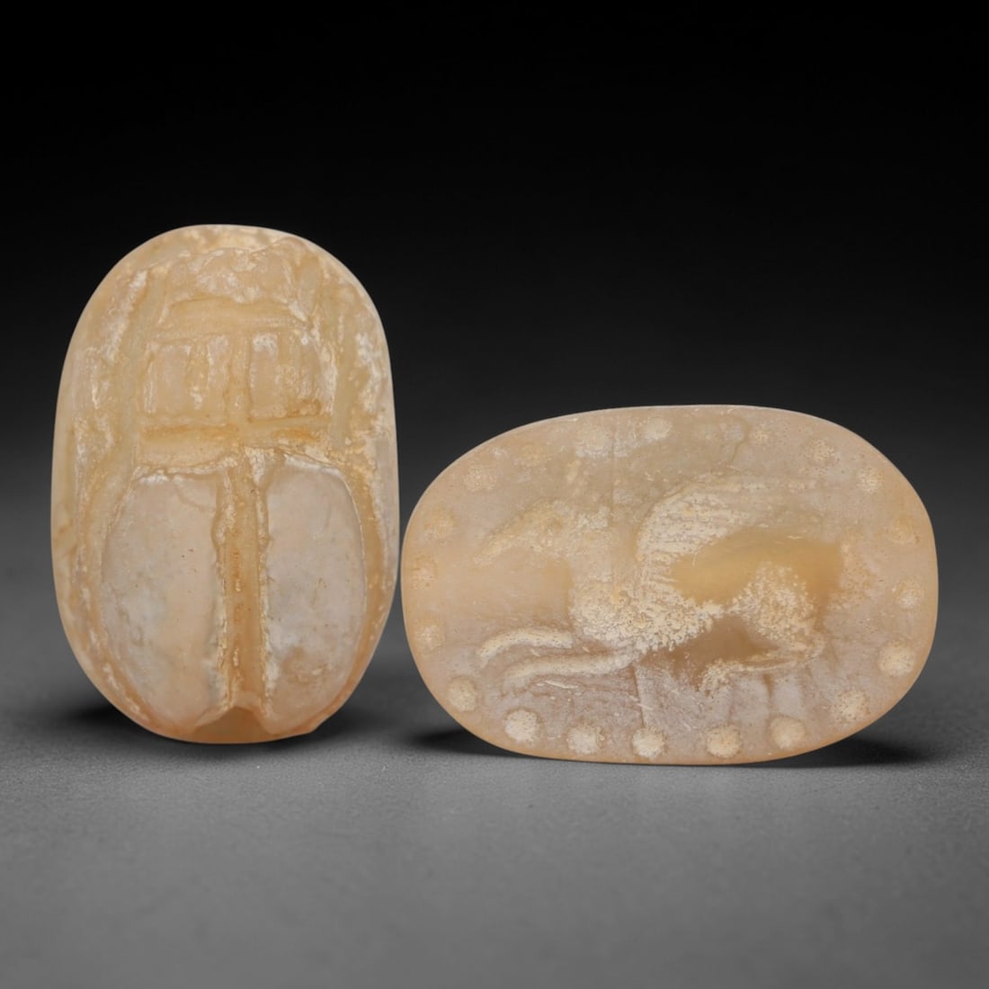 An Ancient Near Eastern Chalcedony Scarab Stamp Seal, 1st Millennium BCE, 2AD (1 of 4)