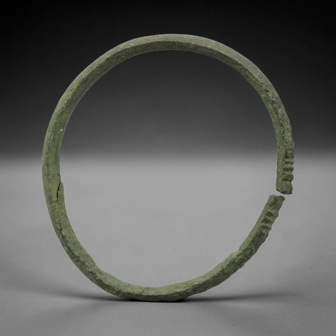 Ancient Bronze Bracelet - Roman Decorated Armlet, 25BH (1 of 2)
