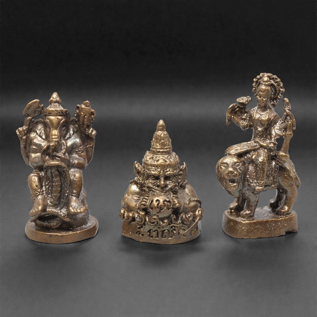 A Set of Three Thai Brass Deity and Guardian Figures, 20th Century, 69ZG (1 of 1)