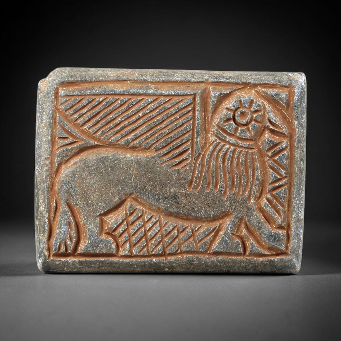 Near Eastern Schist Plaque - Tribal Art Feline Relief, 74BG (1 of 2)