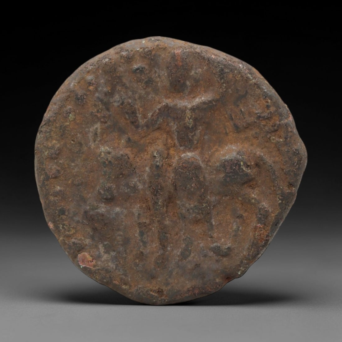 KUSHAN EMPIRE: Deity with Bovine - Bronze Coin, 25mm, 11.2g, 93AJ (1 of 2)