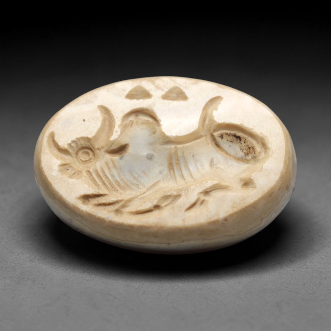 Ancient Agate Intaglio Bead - Near Eastern Bull Motif, 36ZW (1 of 2)