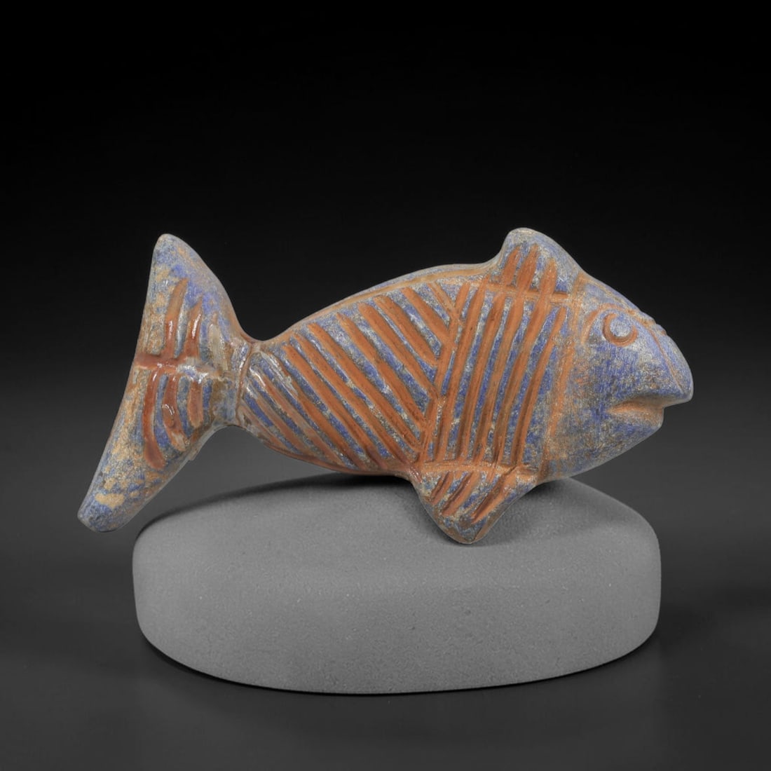 Ancient Lapis Lazuli Fish Amulet - Near Eastern Carved Pendant, 61FY (1 of 2)