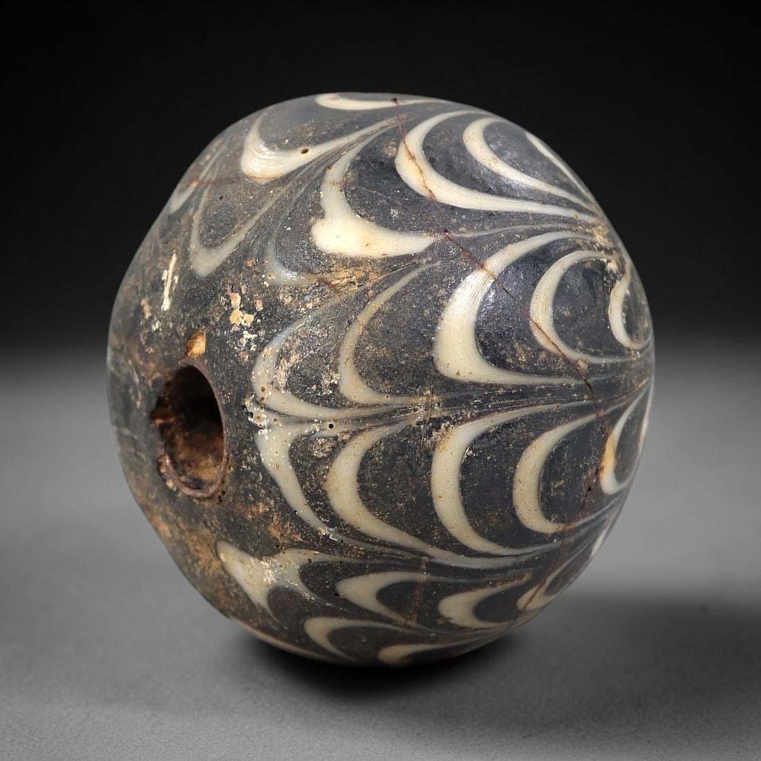 Ancient Glass Bead - Central Asian Islamic Amulet, 45BF (1 of 2)