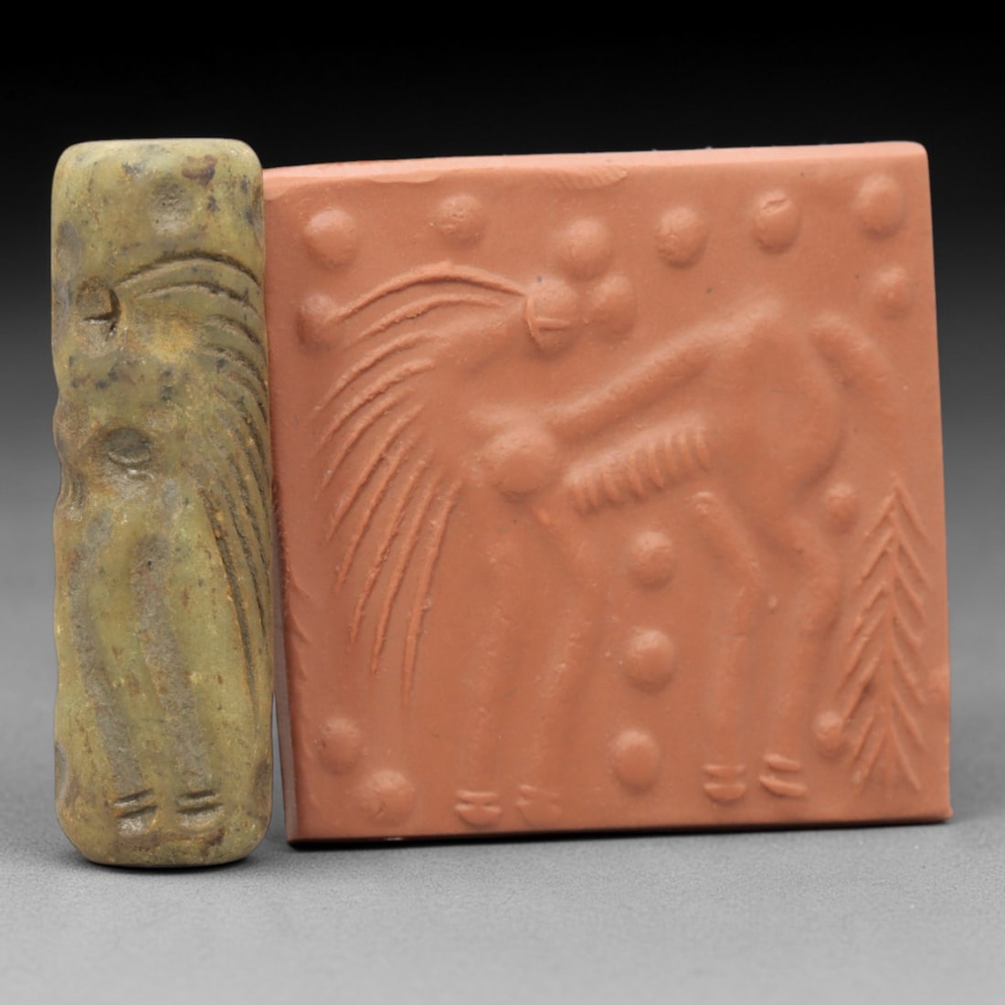 Ancient Serpentine Cylinder Seal - Mesopotamian, 65ZT (1 of 2)