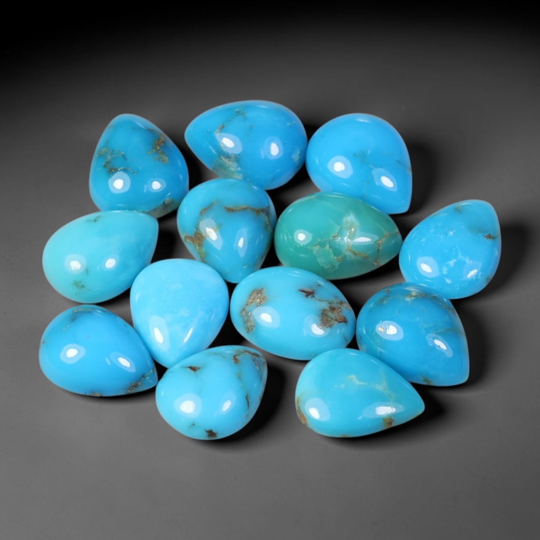 11.60 Carats Natural Turquoise - Pear Cabochon Gemstone, 6XB (1 of 1)