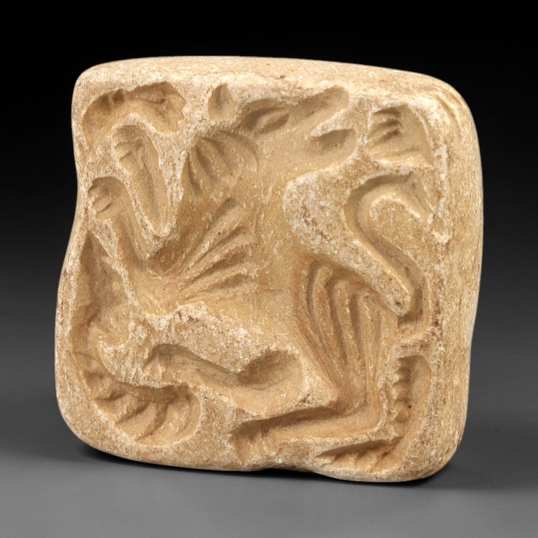 Ancient Stone Stamp Seal - Near Eastern Feline Motif, 76AL (1 of 2)