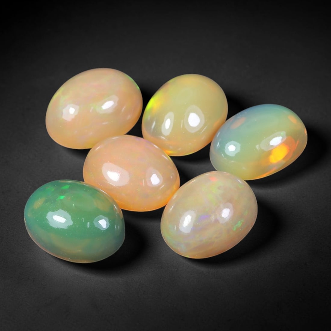 7.49 Carats Natural Ethiopian Welo Opal - Oval Cabochon Loose Gemstone Lot, 18XB (1 of 1)