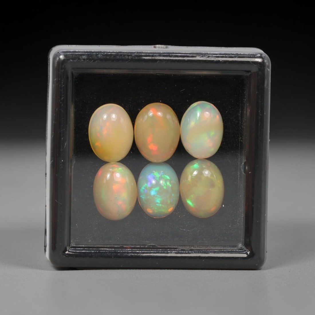 5.14 Carats Natural Ethiopian Welo Opal - Oval Cabochon Loose Gemstone Lot, 24WE: Natural oval cabochon Welo opal lot, sourced from the premium Welo deposit in Ethiopia. This curated collection features 12 exceptional opals with a stunning range of base tones-from icy sky blue, mil