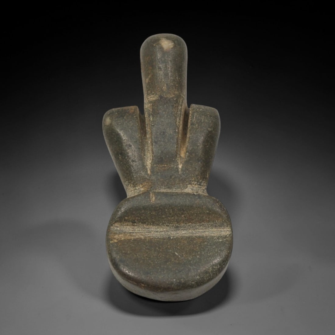 Ancient Green Stone Anthropomorphic Idol - Near Eastern Miniature Figurine, 7XQ (1 of 2)