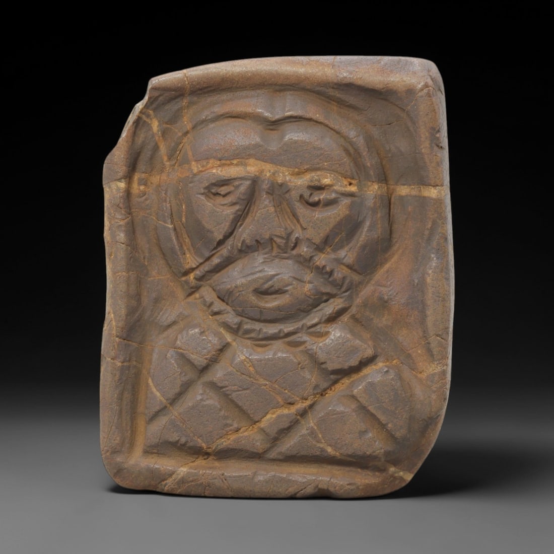 Ancient Stone Plaque - Christian Religious Figurine, 86FW (1 of 2)