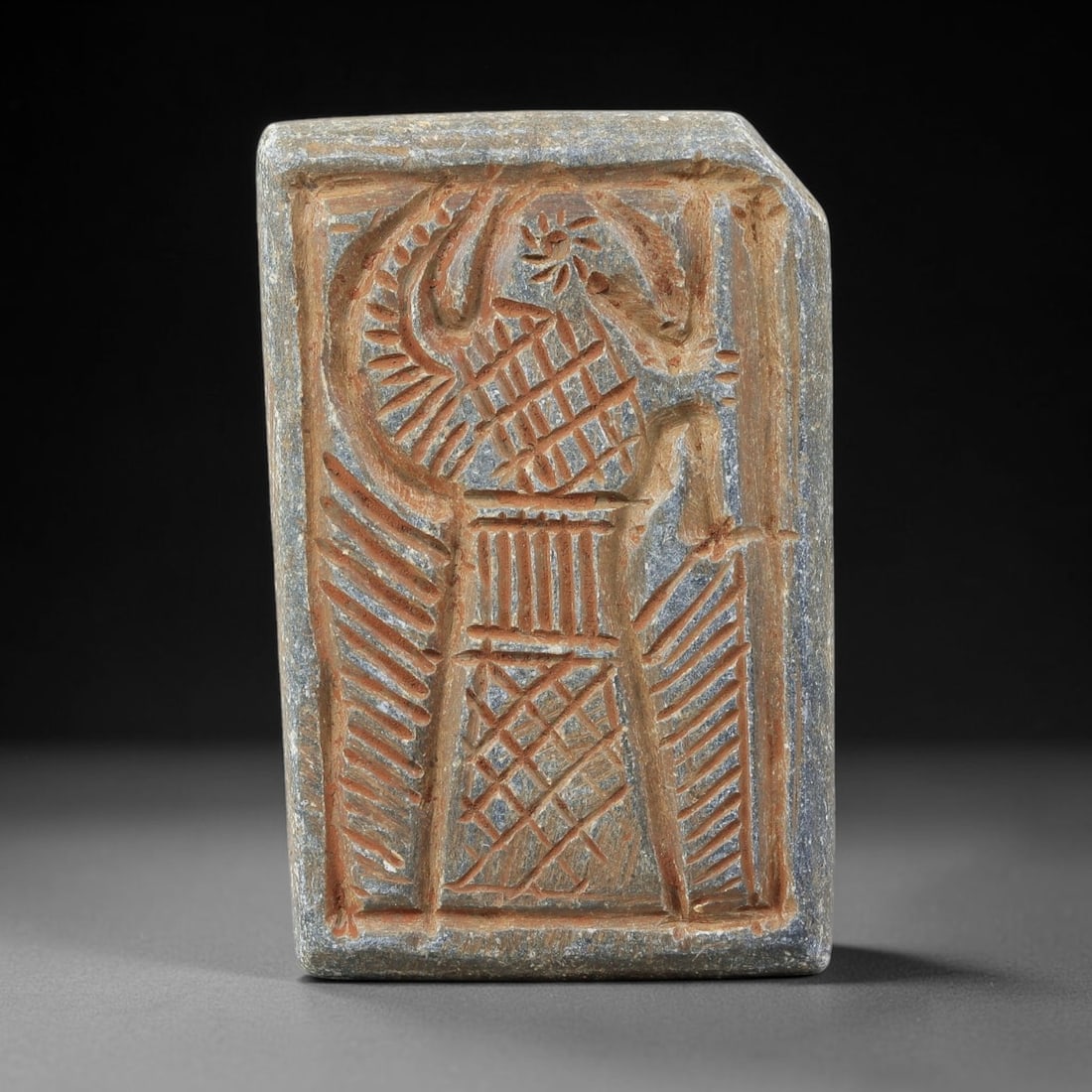 Near Eastern Schist Plaque - Tribal Art Figure Relief, 13BG (1 of 2)