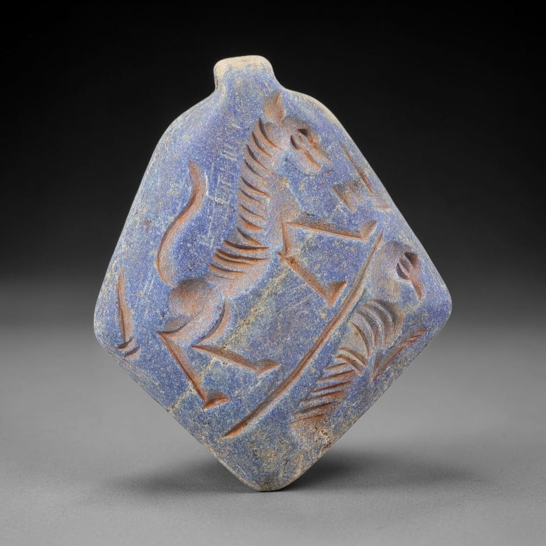 Ancient Lapis Amulet - Near Eastern Animal Scene, 14BG (1 of 2)