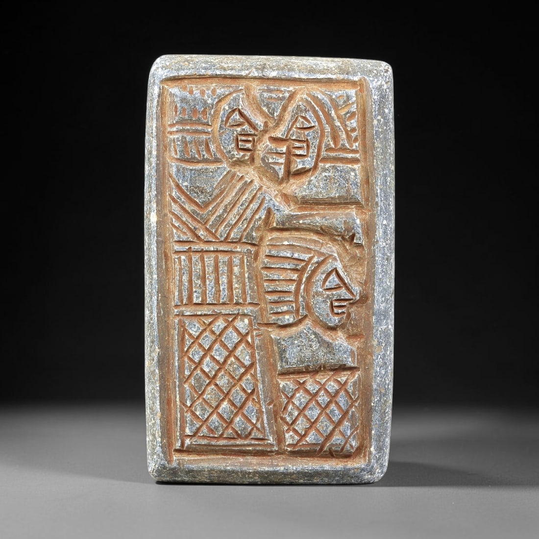 Near Eastern Schist Plaque - Tribal Art Figure Relief, 59BG (1 of 2)