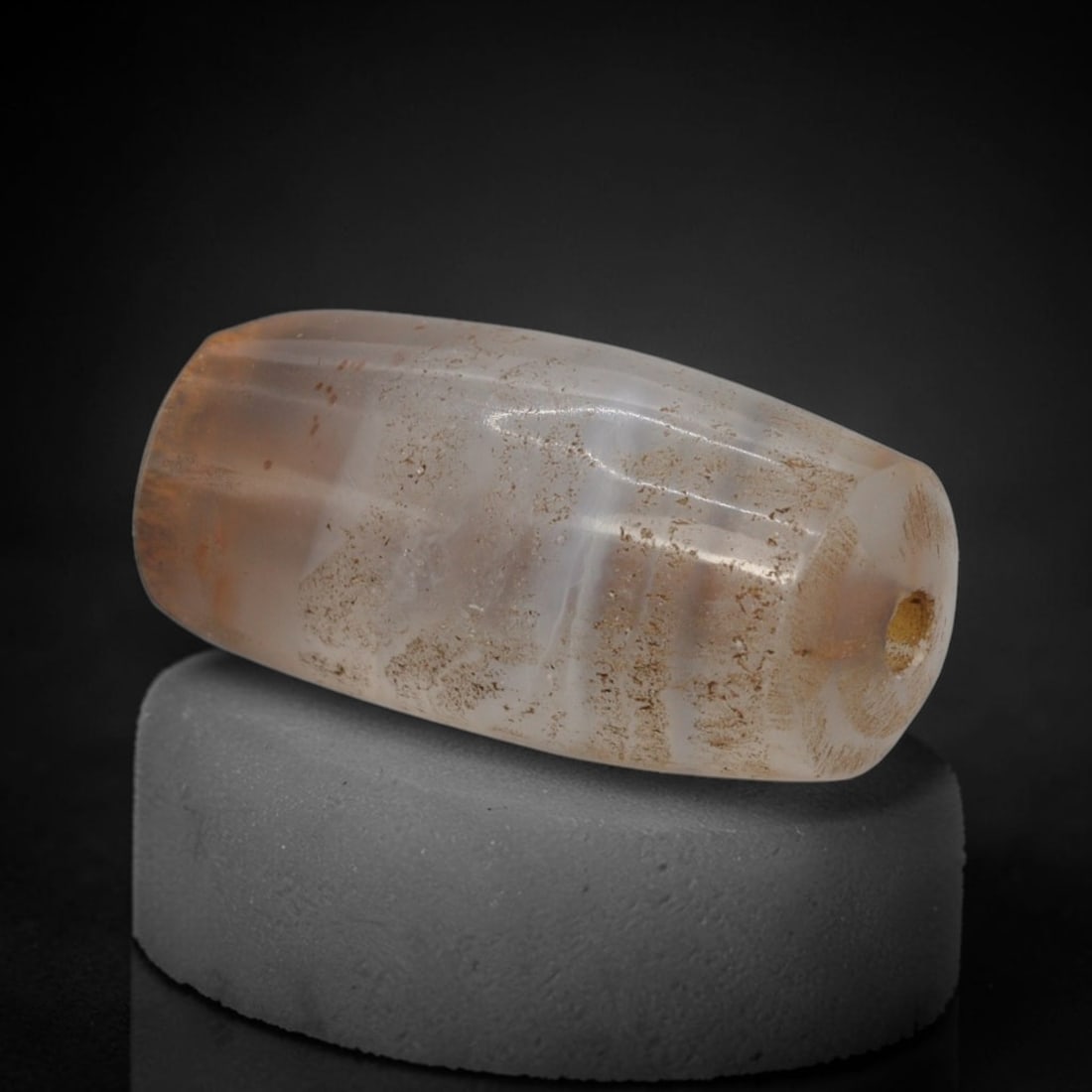 Ancient Banded Agate Bead - Silk Road Bactrian Miniature Amulet, 26XW (1 of 2)