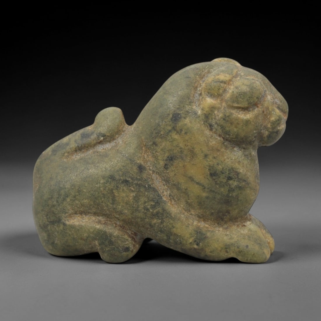 Ancient Stone Recumbent Feline Amulet - Egyptian Figurine, 97XQ (1 of 2)