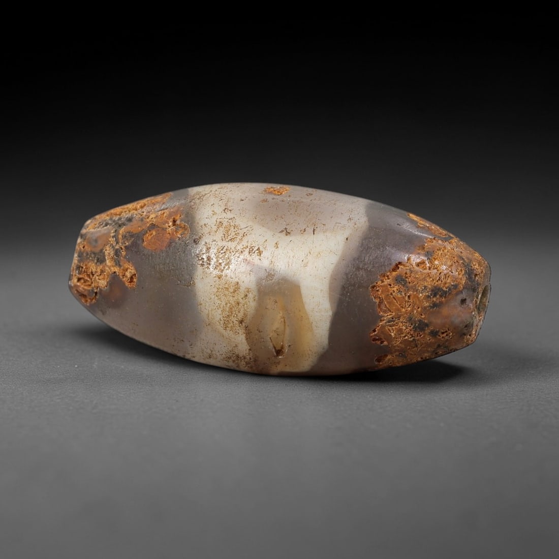 Ancient Banded Agate Bead - Silk Road Indus Valley Bicone Bead, 89BA (1 of 2)