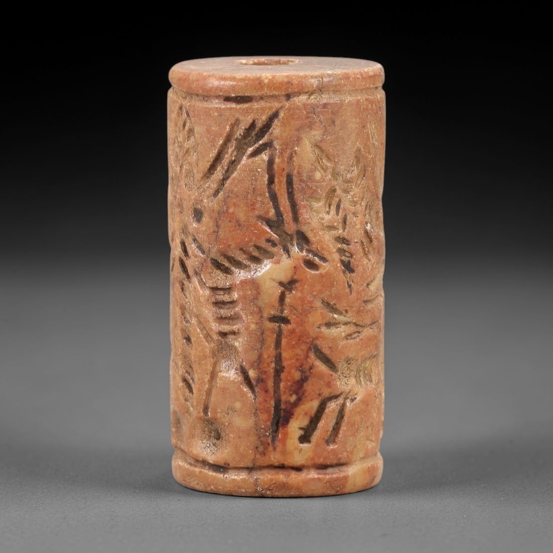 Ancient Steatite Cylinder Seal - Mesopotamian Pastoral Animal Procession Scene, 5AL (1 of 3)