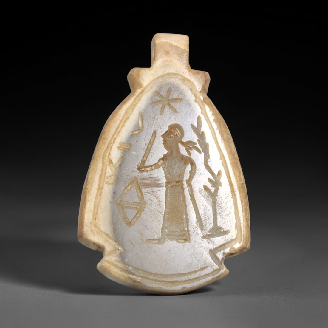 Ancient Agate Amulet Pendant - Near Eastern Figural Ritual, 68ZP (1 of 2)