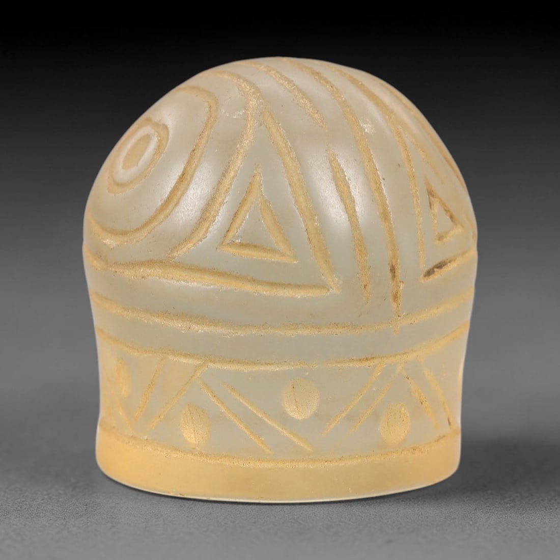 Ancient Glass Medieval Relic - Near Eastern Carving, 62AL (1 of 2)