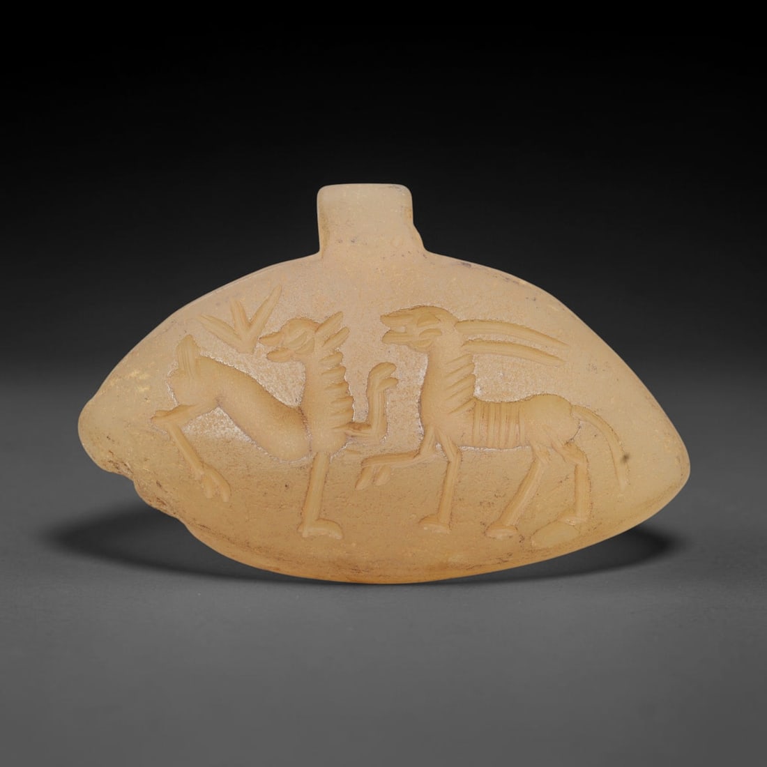 Ancient Chalcedony Amulet - Near Eastern Bovid Figure, 84ZT (1 of 2)