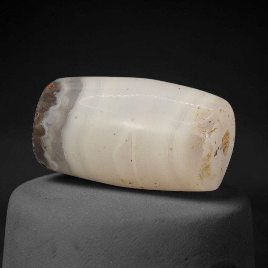 Ancient Banded Agate Bead - Western Asiatic Miniature Amulet, 45XW (1 of 2)