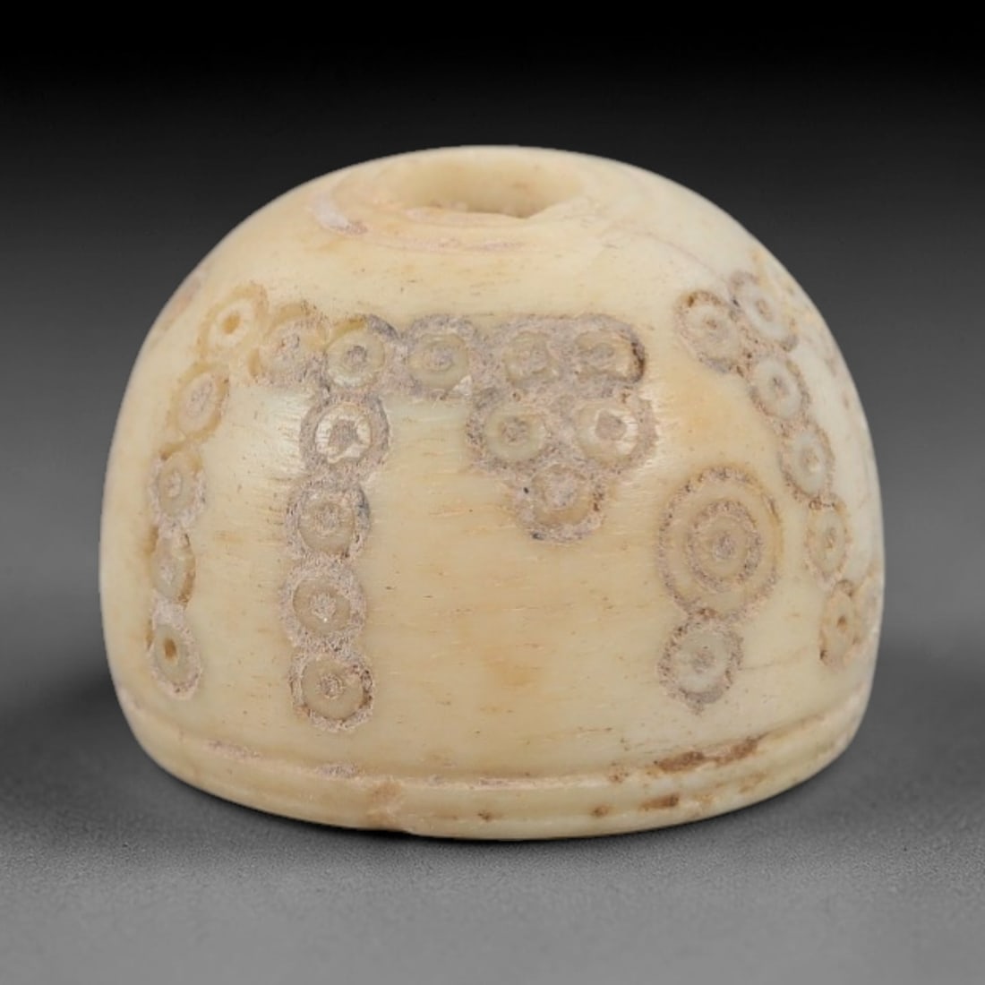 Ancient Near Eastern Bone Spindle Whorl - Dot-in-Circle Motif, 89AH (1 of 2)