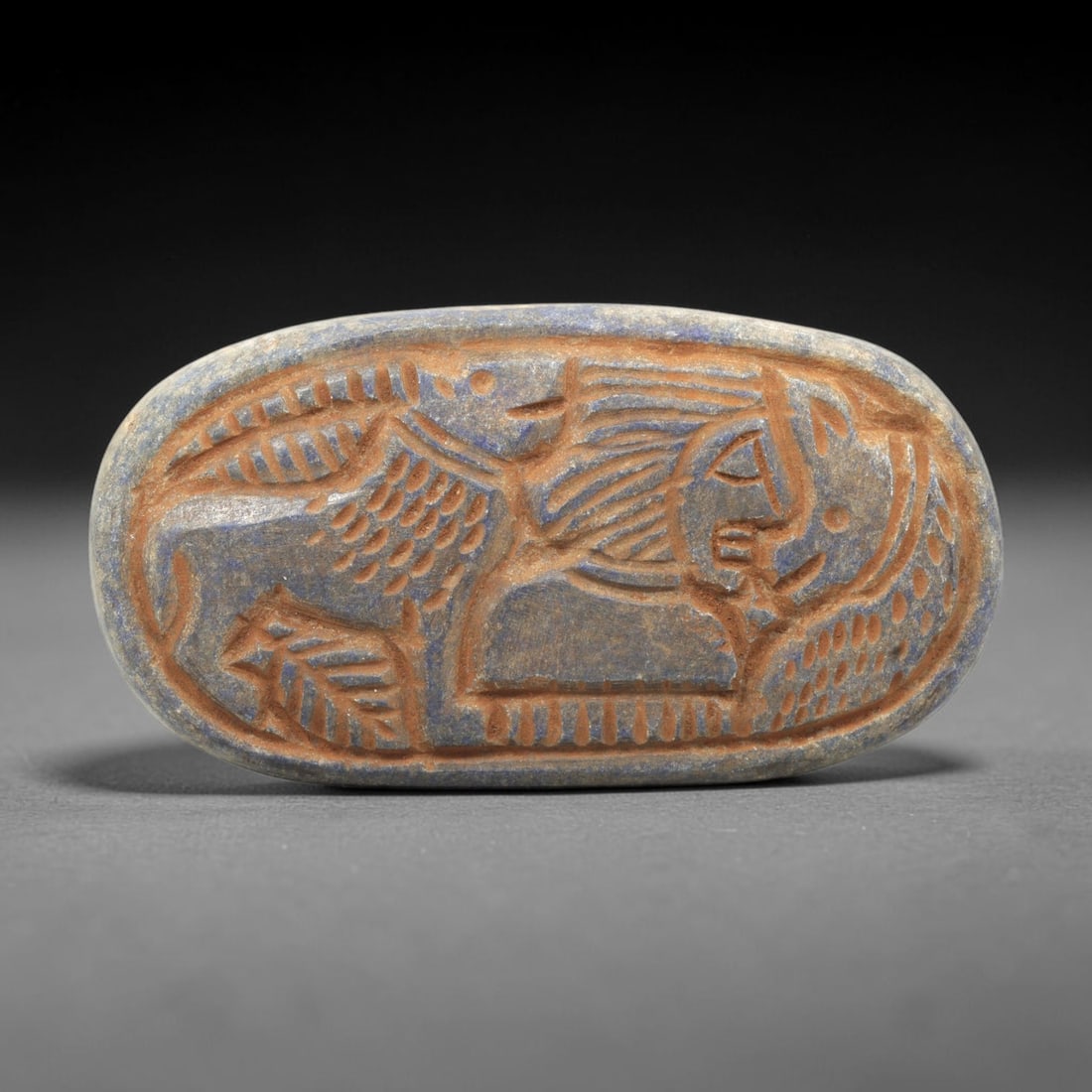 Near Eastern Lapis Plaque - Tribal Art Animal & Figure Relief, 69ZY (1 of 2)