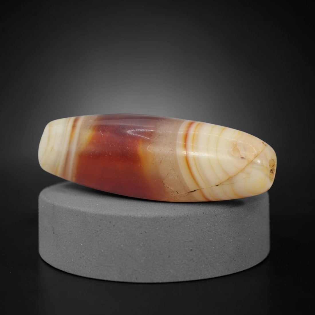 Ancient Banded Carnelian Agate Bead - Indus Valley Bactrian Pendant, 79XT (1 of 2)