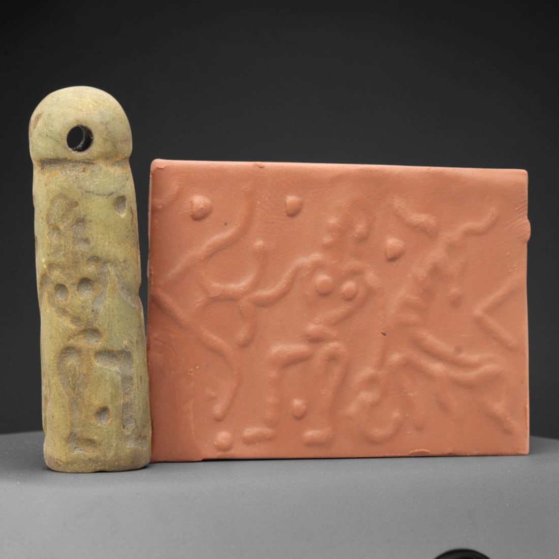 Ancient Serpentine Cylinder Seal - Mesopotamian, 62ZT (1 of 2)