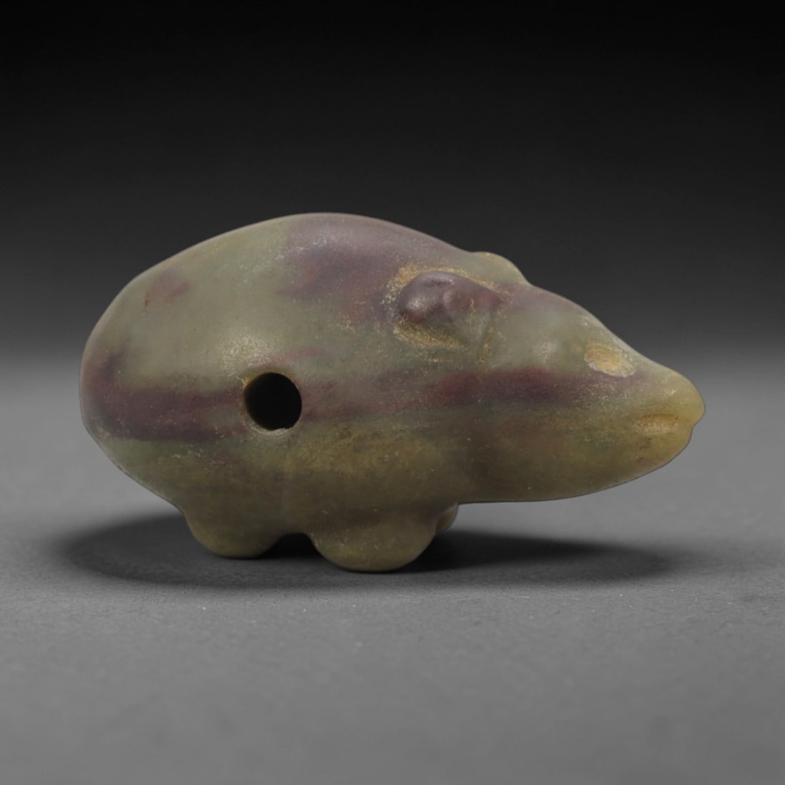 Ancient Green-Purple Stone Hare - Indus Valley Zoomorphic Amulet, 88XP (1 of 2)