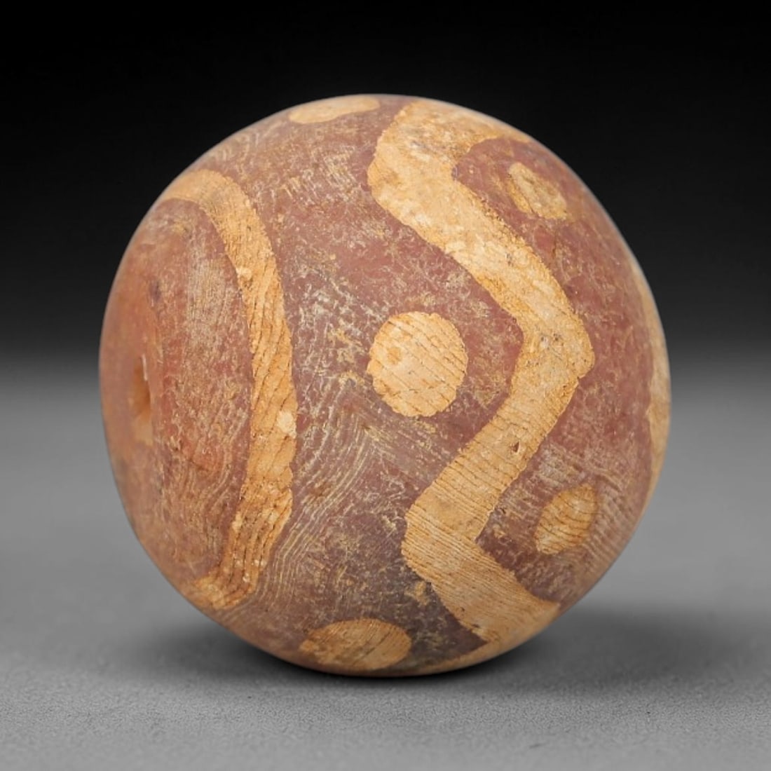 Ancient Carnelian Etched Bead - Gandhara Archaeological Find, 62BD (1 of 2)