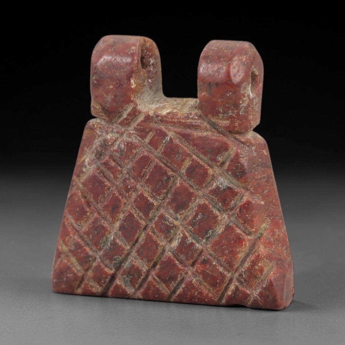 Ancient Egyptian Stone Amulet - Trapezoidal Grid Carving, 95AE (1 of 2)