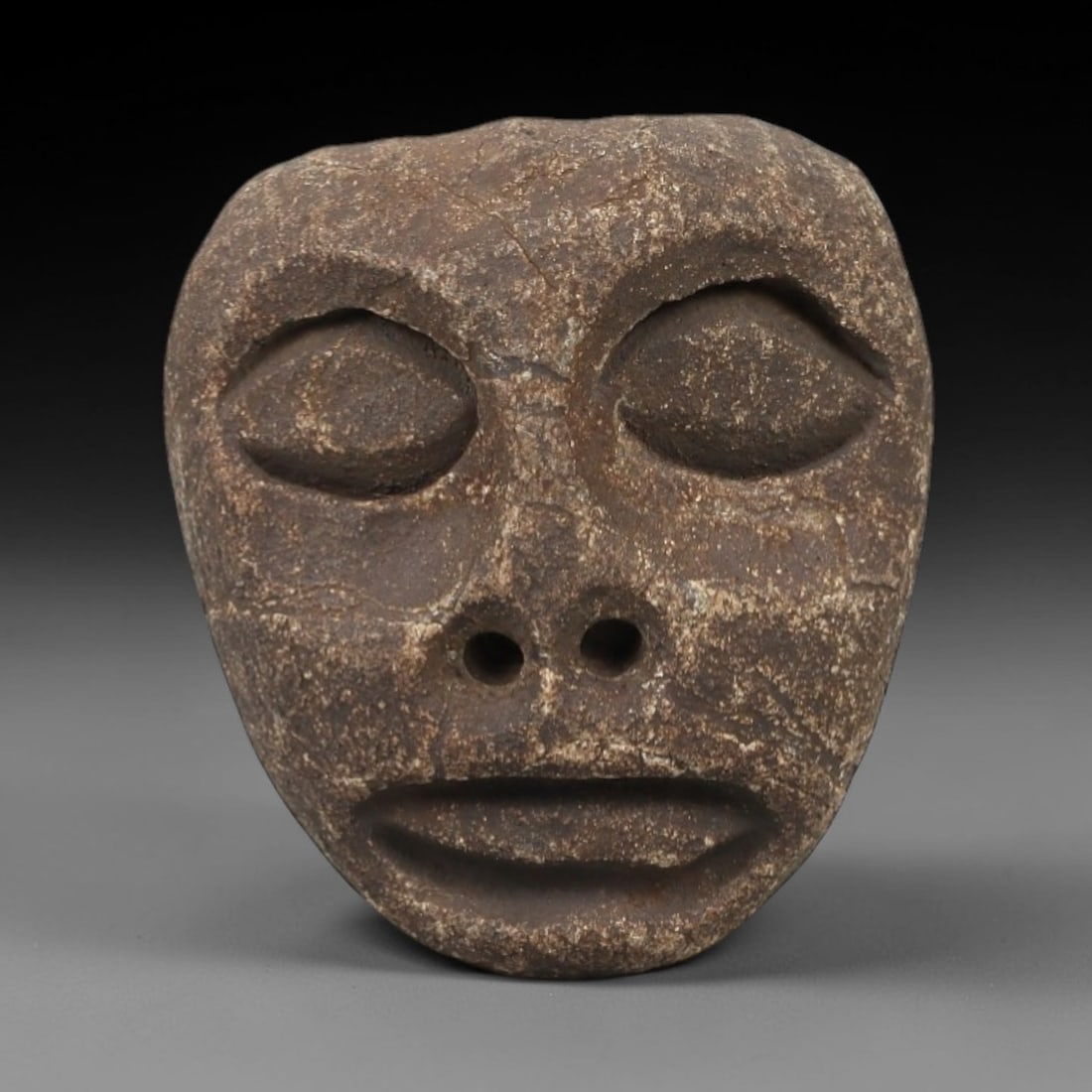 Ancient Stone Maskette - Near Eastern Amulet Figurine, 9FX (1 of 2)