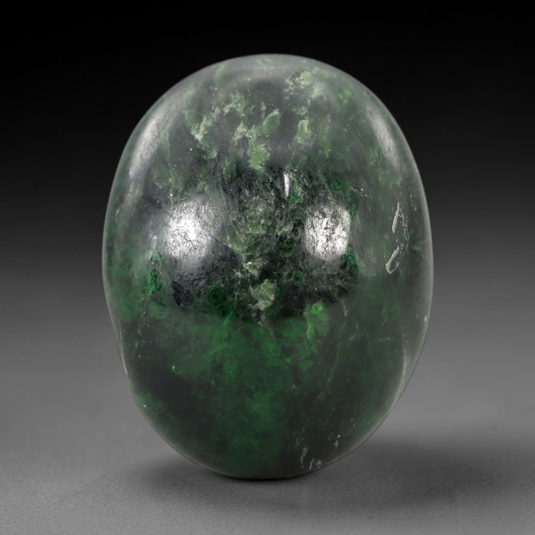 28.40 Carats Deep Green and Pale Matrix Maw Sit Sit Jade Cabochon - Natural Burmese Stone, 33AB (1 of 1)