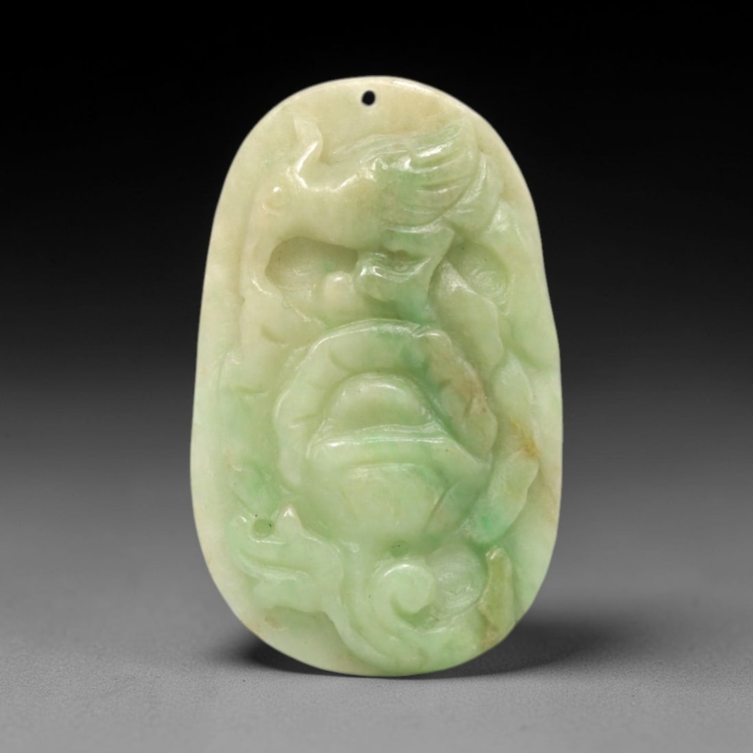 A Chinese Jadeite Jade Bird and Floral Pendant Plaque, 20th Century, 68FR (1 of 2)