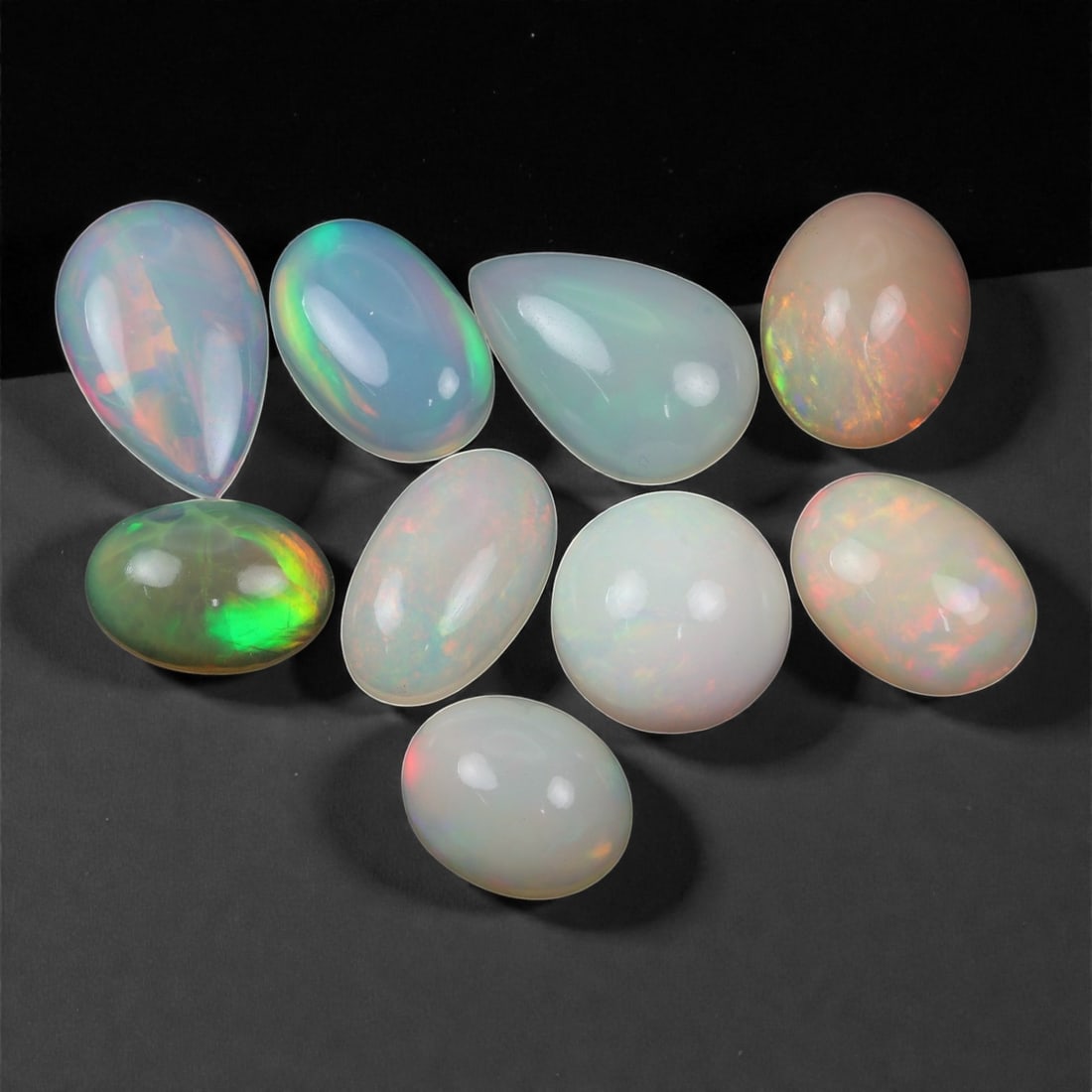 24.95 Carats Pastel Play-of-Color Welo Opal Lot - Natural Ethiopian Stones - 11 to 14 mm, 49XK (1 of 1)