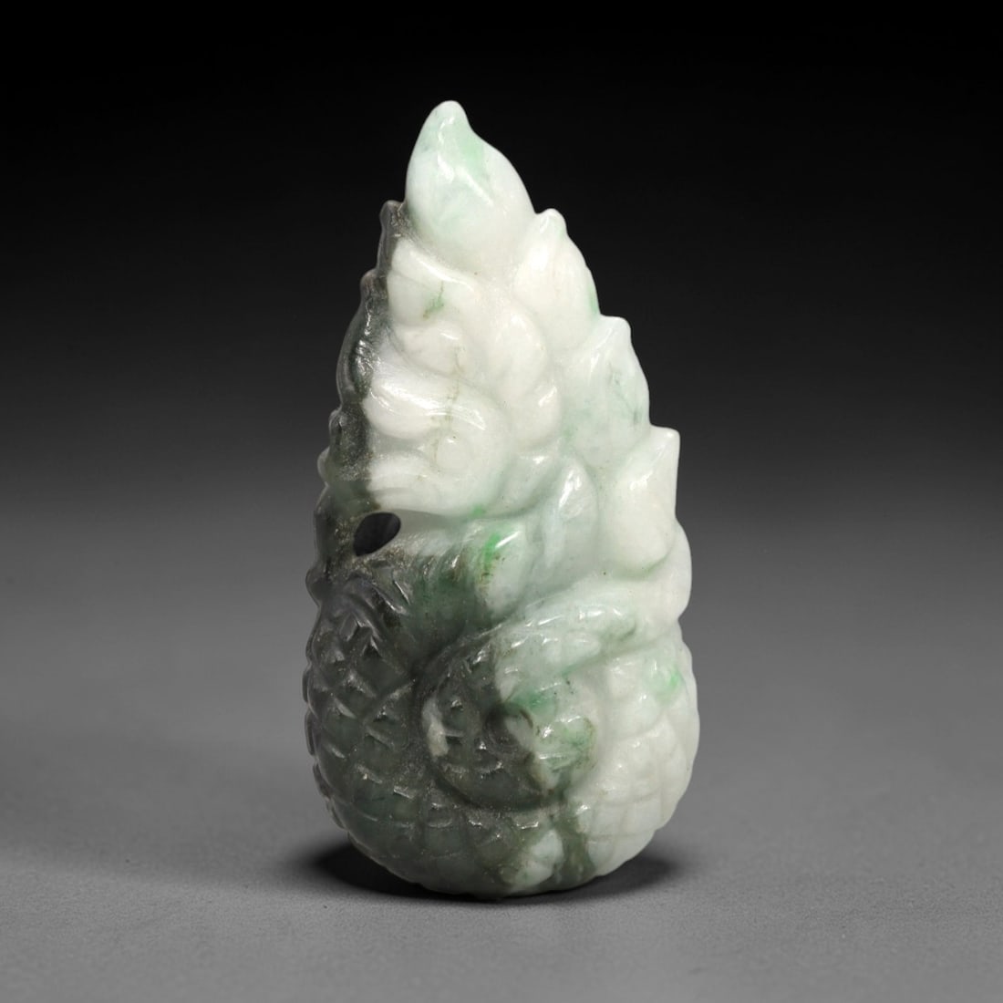 A Chinese Jadeite Jade Naga Pendant, 20th Century, 66FR (1 of 2)
