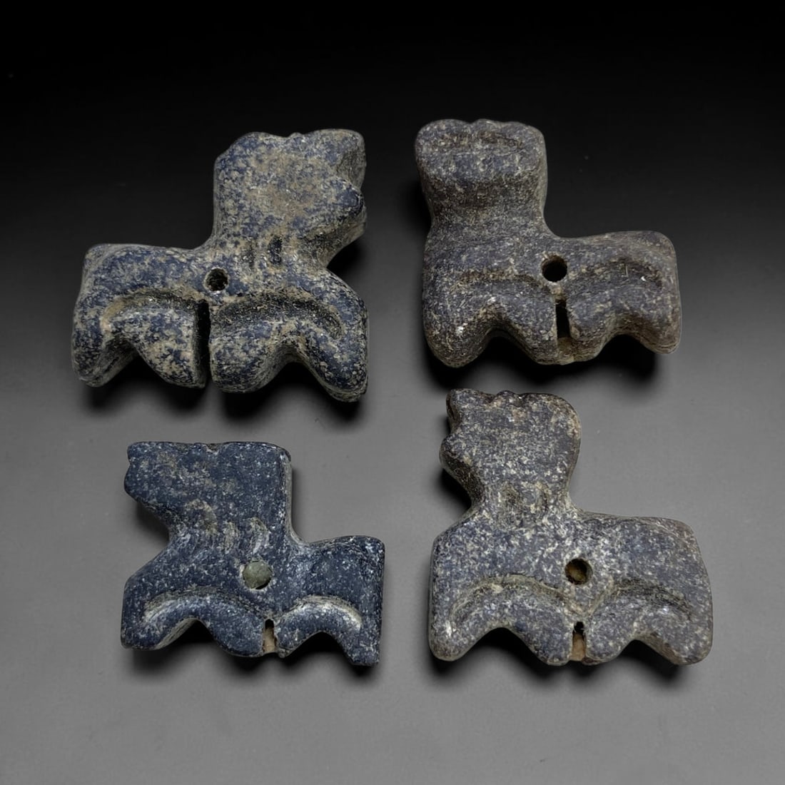 Ancient Bactrian Stone Zoomorphic Feline Amulets - Set of 4, 20g, 82AA (1 of 1)