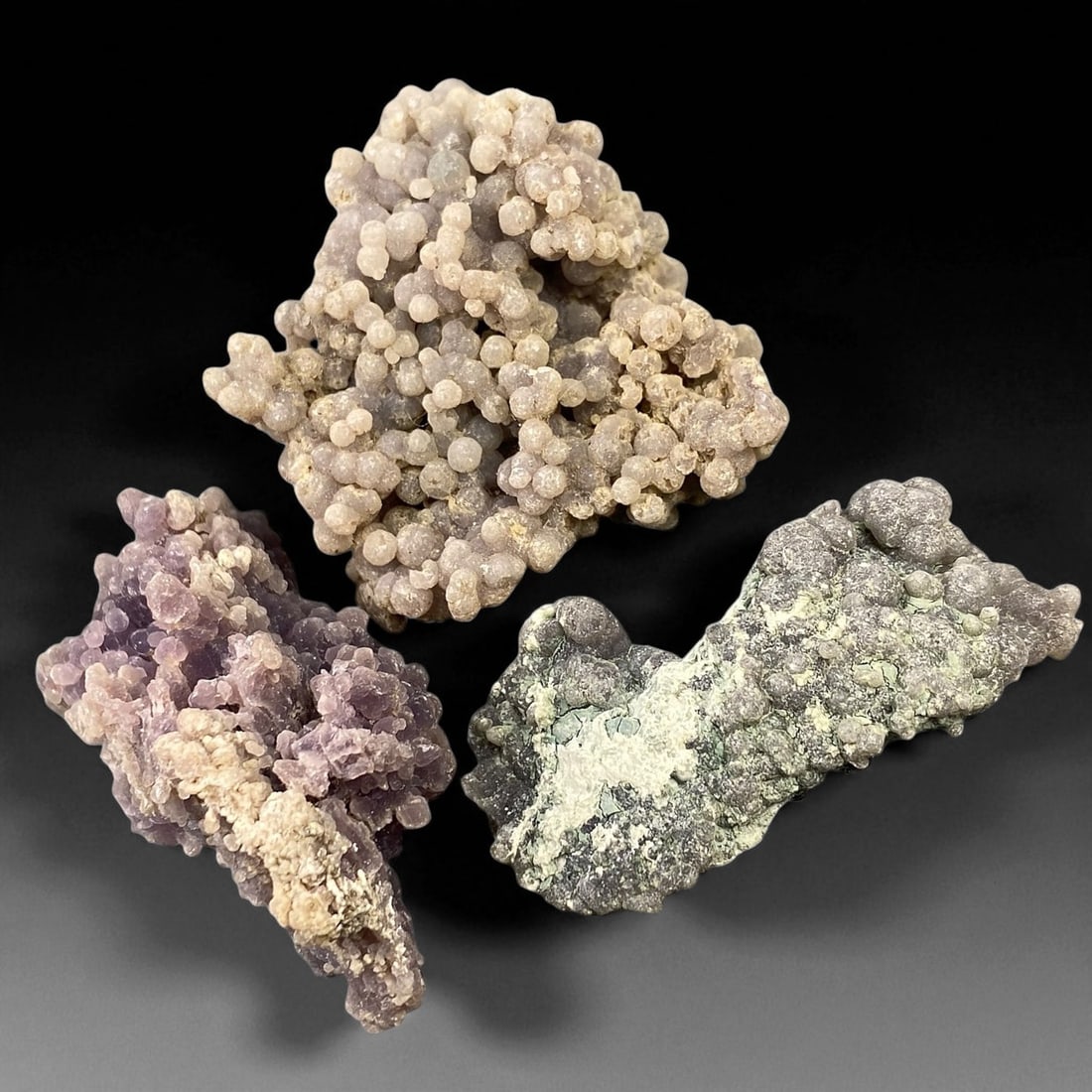 A Group of Three Grape Agate Specimens, 64EC (1 of 1)