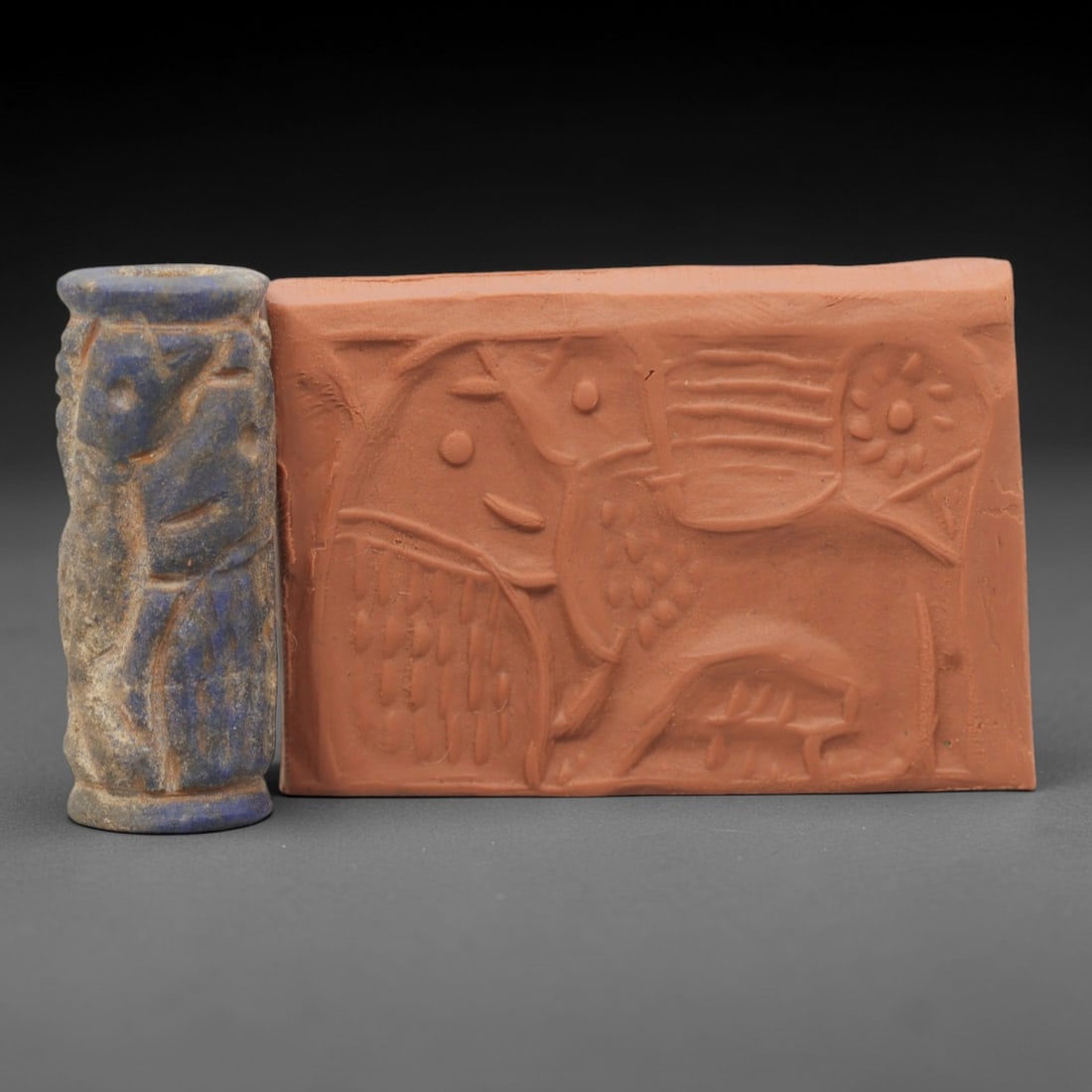 Ancient Lapis Lazuli Cylinder Seal - Near Eastern Glyptic Art, 60ZQ (1 of 2)