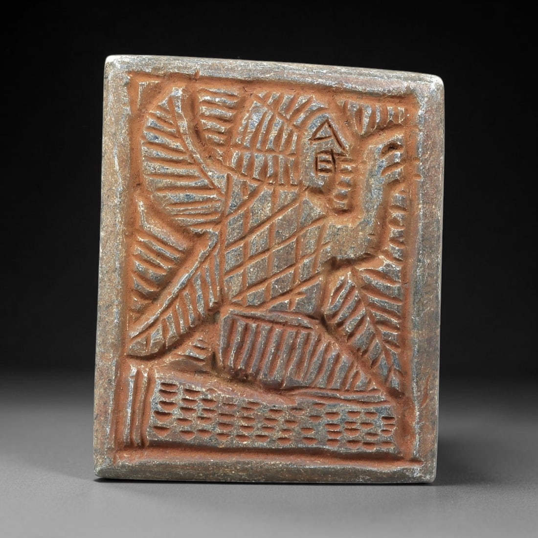 Near Eastern Schist Plaque - Tribal Art Figure Relief, 48BG (1 of 2)