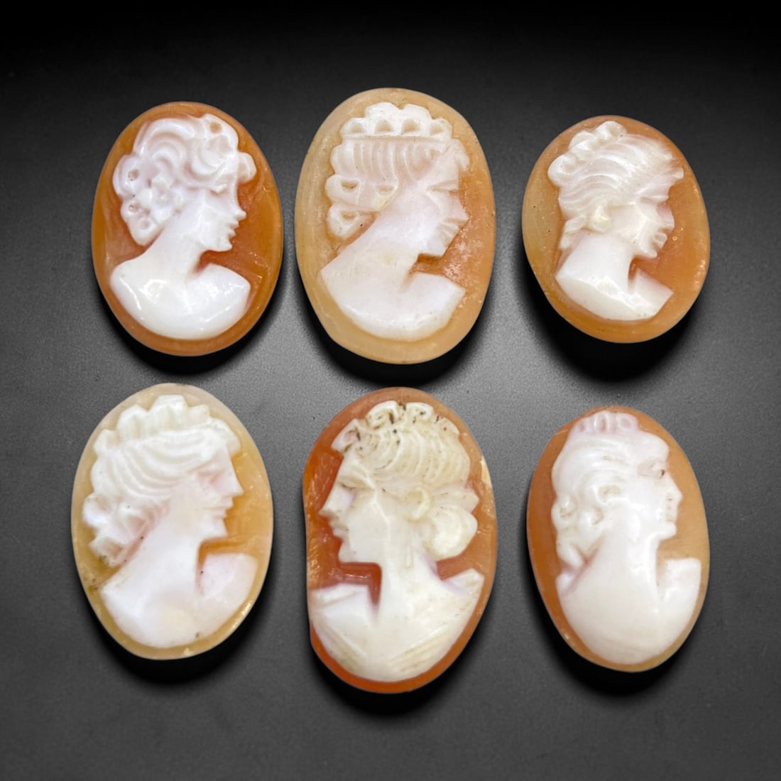 Antique Shell Cameo Set (6 Pcs), 5g, 92AA (1 of 1)