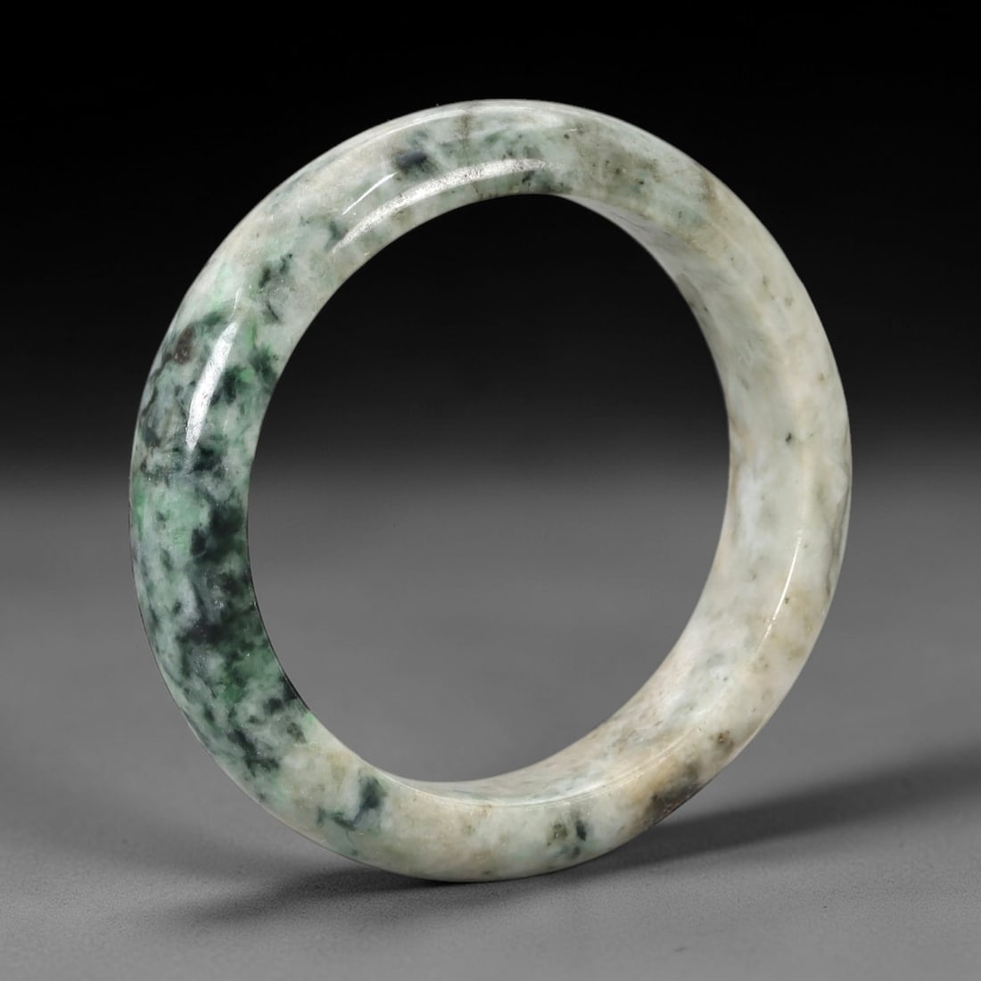 A Chinese Jadeite Jade Bangle Bracelet, 20th Century, 84ZK (1 of 2)