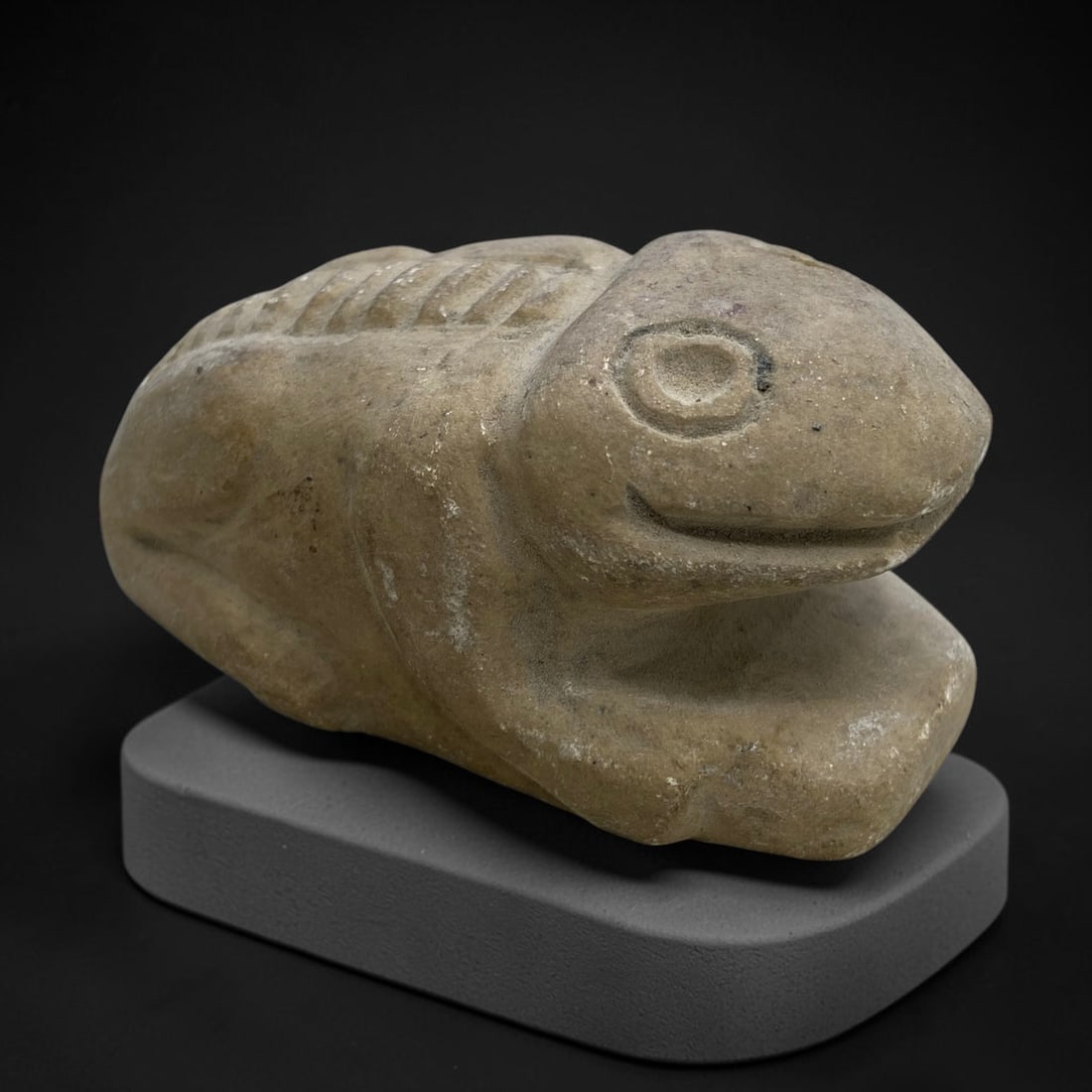 Ancient Stone Frog Effigy - Carved Figurine, 158g, 40AA (1 of 2)