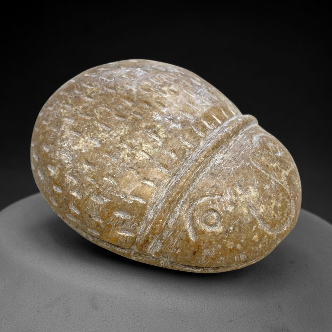 Ancient Near Eastern Stone Scarab Weight - Carved Figurine, 160g, 42AA (1 of 2)