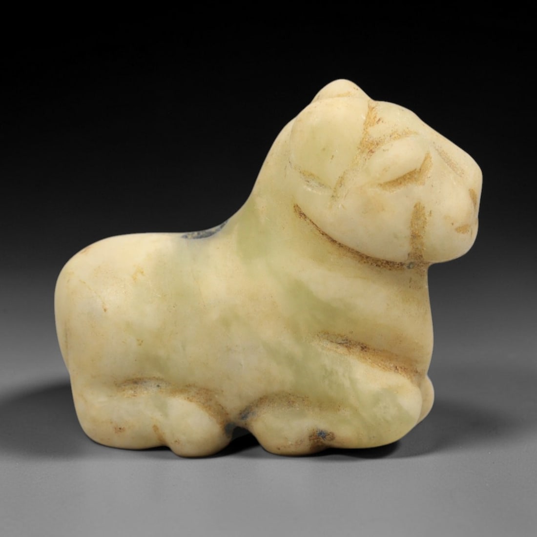 Ancient Serpentine Seated Ram Amulet - Near Eastern Animal Figure, 48ZW (1 of 2)